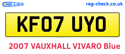 KF07UYO are the vehicle registration plates.