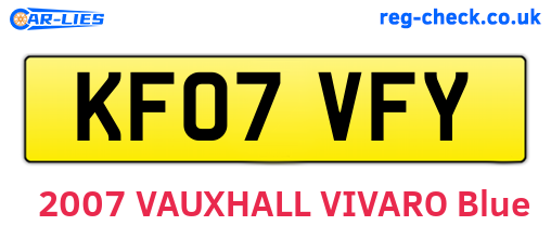 KF07VFY are the vehicle registration plates.