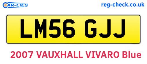 LM56GJJ are the vehicle registration plates.