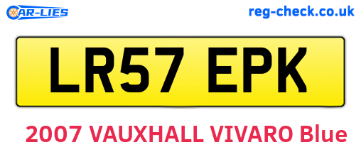 LR57EPK are the vehicle registration plates.