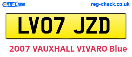LV07JZD are the vehicle registration plates.