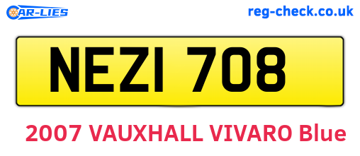 NEZ1708 are the vehicle registration plates.