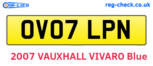 OV07LPN are the vehicle registration plates.