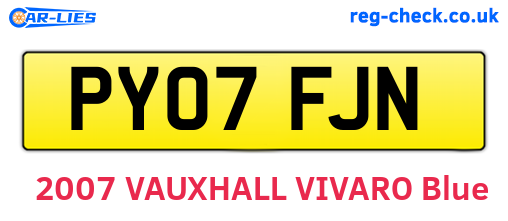 PY07FJN are the vehicle registration plates.