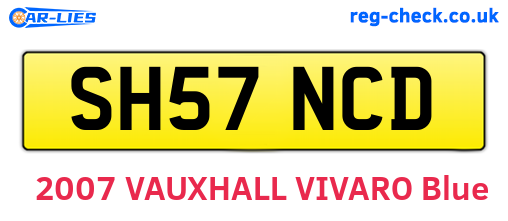 SH57NCD are the vehicle registration plates.
