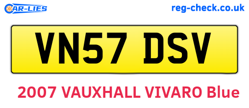 VN57DSV are the vehicle registration plates.
