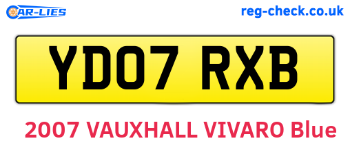 YD07RXB are the vehicle registration plates.
