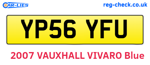 YP56YFU are the vehicle registration plates.