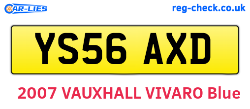 YS56AXD are the vehicle registration plates.