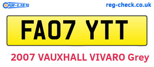 FA07YTT are the vehicle registration plates.