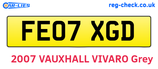 FE07XGD are the vehicle registration plates.