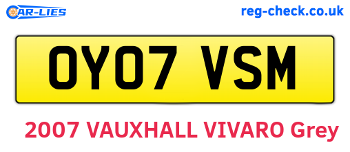 OY07VSM are the vehicle registration plates.