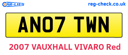 AN07TWN are the vehicle registration plates.