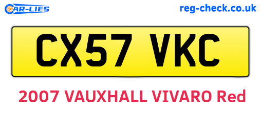 CX57VKC are the vehicle registration plates.