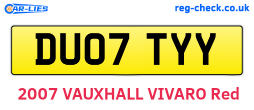DU07TYY are the vehicle registration plates.