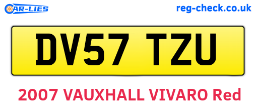 DV57TZU are the vehicle registration plates.