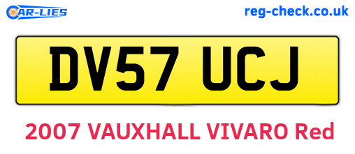 DV57UCJ are the vehicle registration plates.