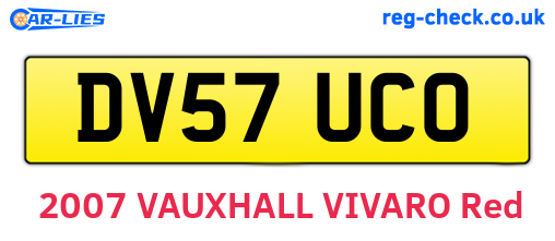 DV57UCO are the vehicle registration plates.