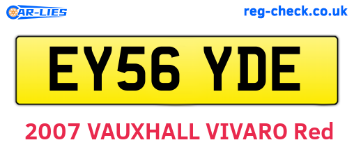 EY56YDE are the vehicle registration plates.