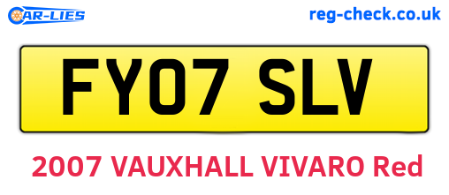 FY07SLV are the vehicle registration plates.