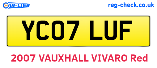 YC07LUF are the vehicle registration plates.