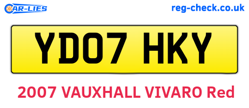 YD07HKY are the vehicle registration plates.
