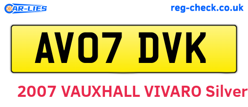 AV07DVK are the vehicle registration plates.
