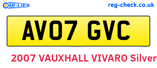 AV07GVC are the vehicle registration plates.