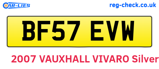 BF57EVW are the vehicle registration plates.