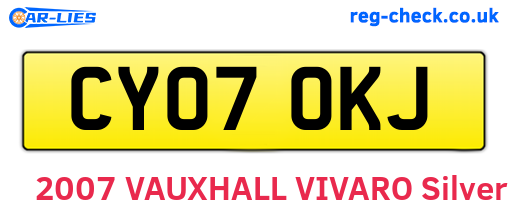 CY07OKJ are the vehicle registration plates.
