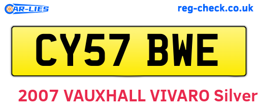 CY57BWE are the vehicle registration plates.