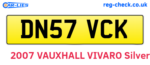 DN57VCK are the vehicle registration plates.
