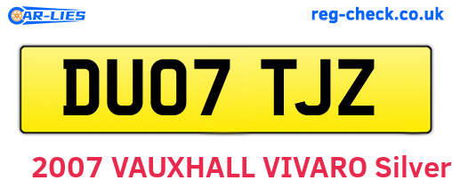 DU07TJZ are the vehicle registration plates.