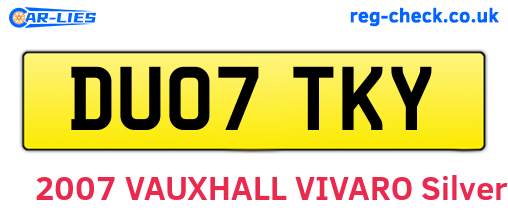 DU07TKY are the vehicle registration plates.