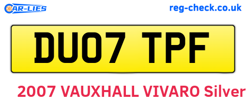 DU07TPF are the vehicle registration plates.