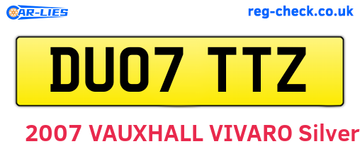 DU07TTZ are the vehicle registration plates.