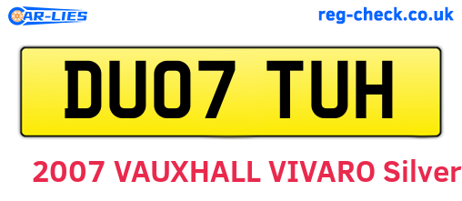 DU07TUH are the vehicle registration plates.