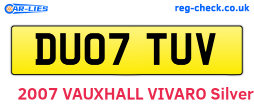 DU07TUV are the vehicle registration plates.