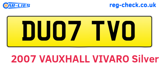 DU07TVO are the vehicle registration plates.