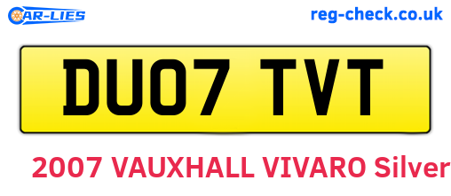 DU07TVT are the vehicle registration plates.