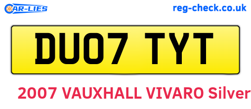 DU07TYT are the vehicle registration plates.