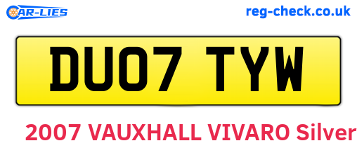 DU07TYW are the vehicle registration plates.