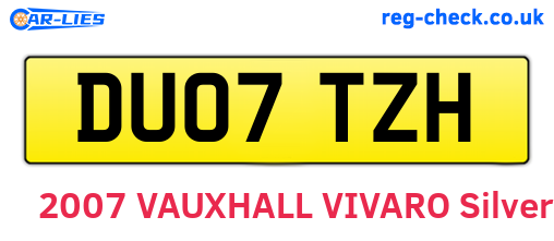 DU07TZH are the vehicle registration plates.