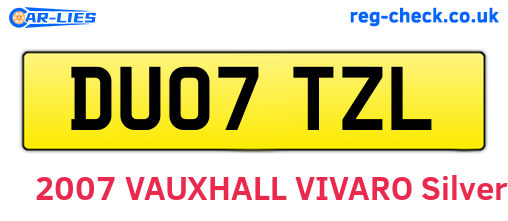 DU07TZL are the vehicle registration plates.
