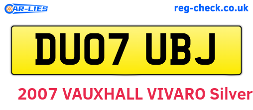 DU07UBJ are the vehicle registration plates.
