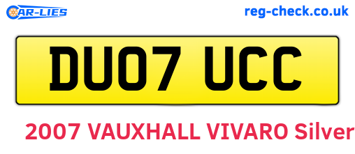DU07UCC are the vehicle registration plates.