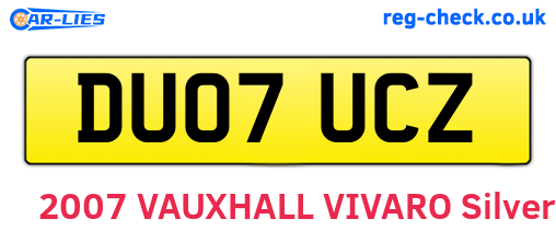 DU07UCZ are the vehicle registration plates.