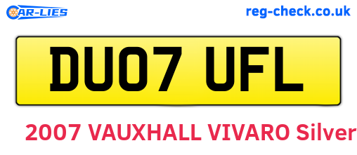 DU07UFL are the vehicle registration plates.