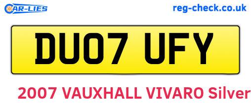 DU07UFY are the vehicle registration plates.