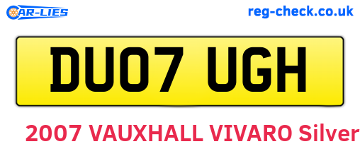DU07UGH are the vehicle registration plates.